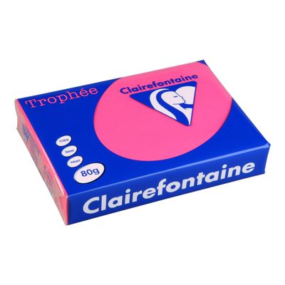 Clairefontaine Trophée - Papier couleur - A4 (210 x 297 mm) - 80 g/m² - Ramette de 500 feuilles - rose fuchsia