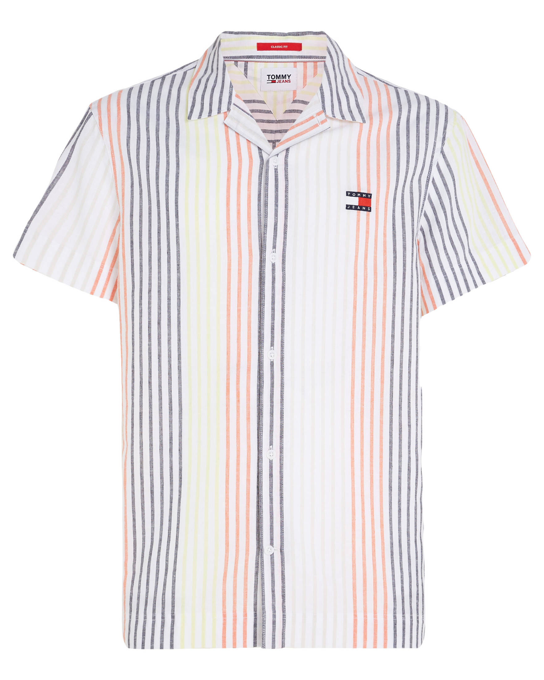 Tommy Jeans| Herren Hemd TJM CLSC LINEN MINI STRIPE SHIRT Kurzarm