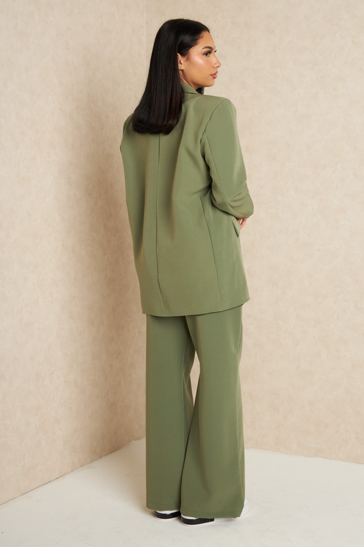 Ensemble 2 pièces blazer + pantalon tailleur vert