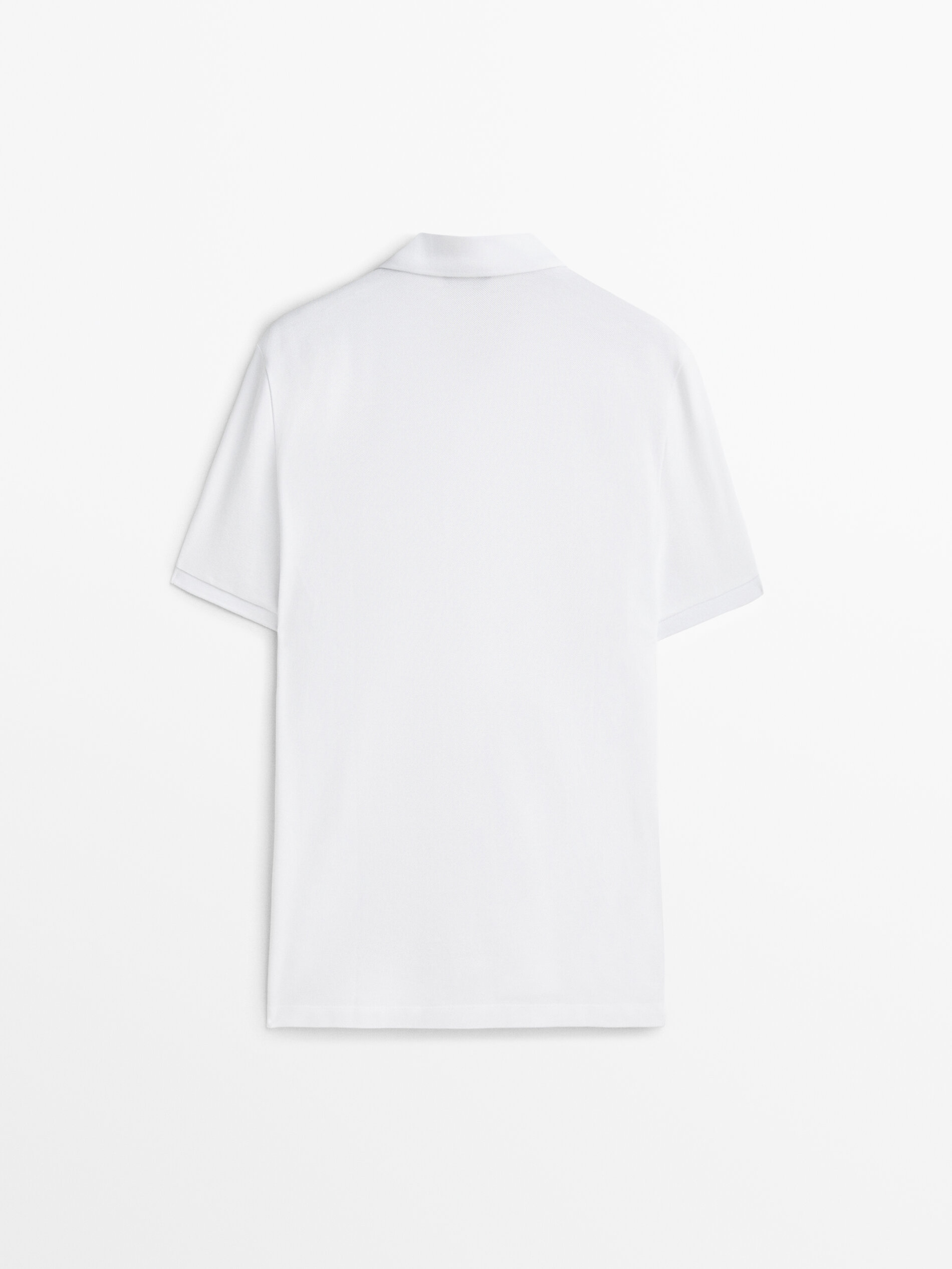 Camisa polo 100% algodão piqué - BRANCA