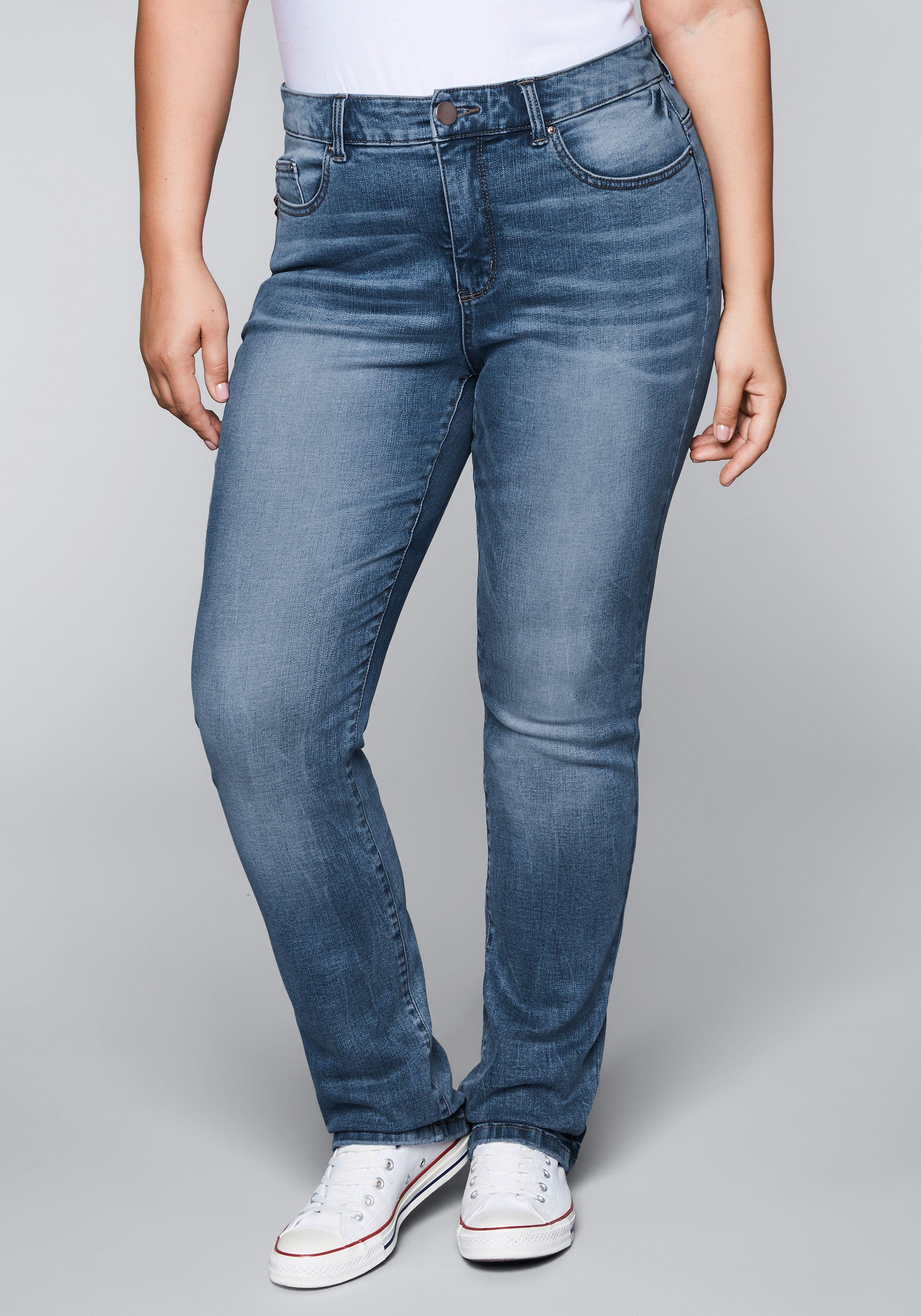 Gerade Stretch-Jeans mit Bodyforming-Effekt
