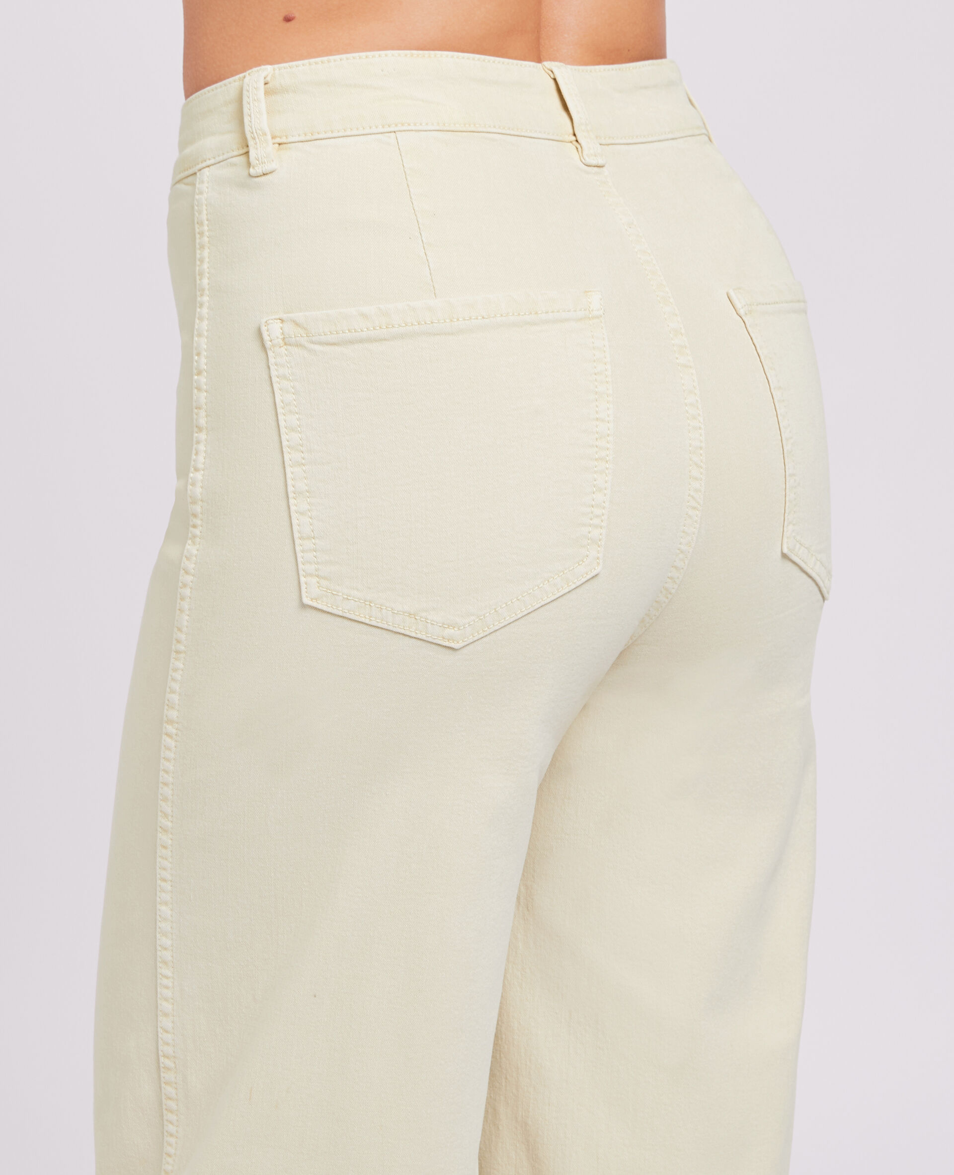 Jean wide taille haute - Écru
