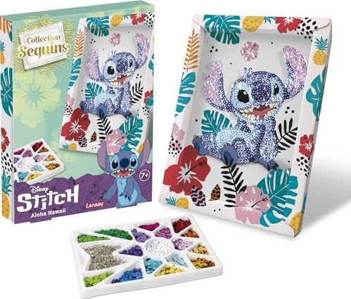 Disney - SEQUINS COLLECTION - Stitch Set - Maak een Sprankelend Schilderij - Inclusief Opbergvakje - Vanaf 7 Jaar