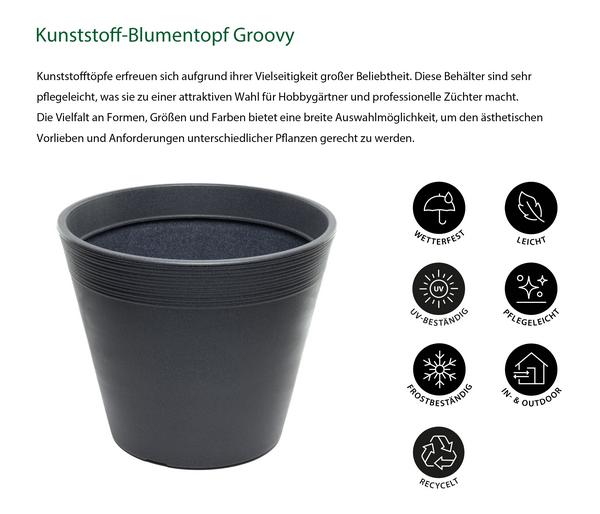 Dehner Kunststoff-Topf Groovy, konisch,