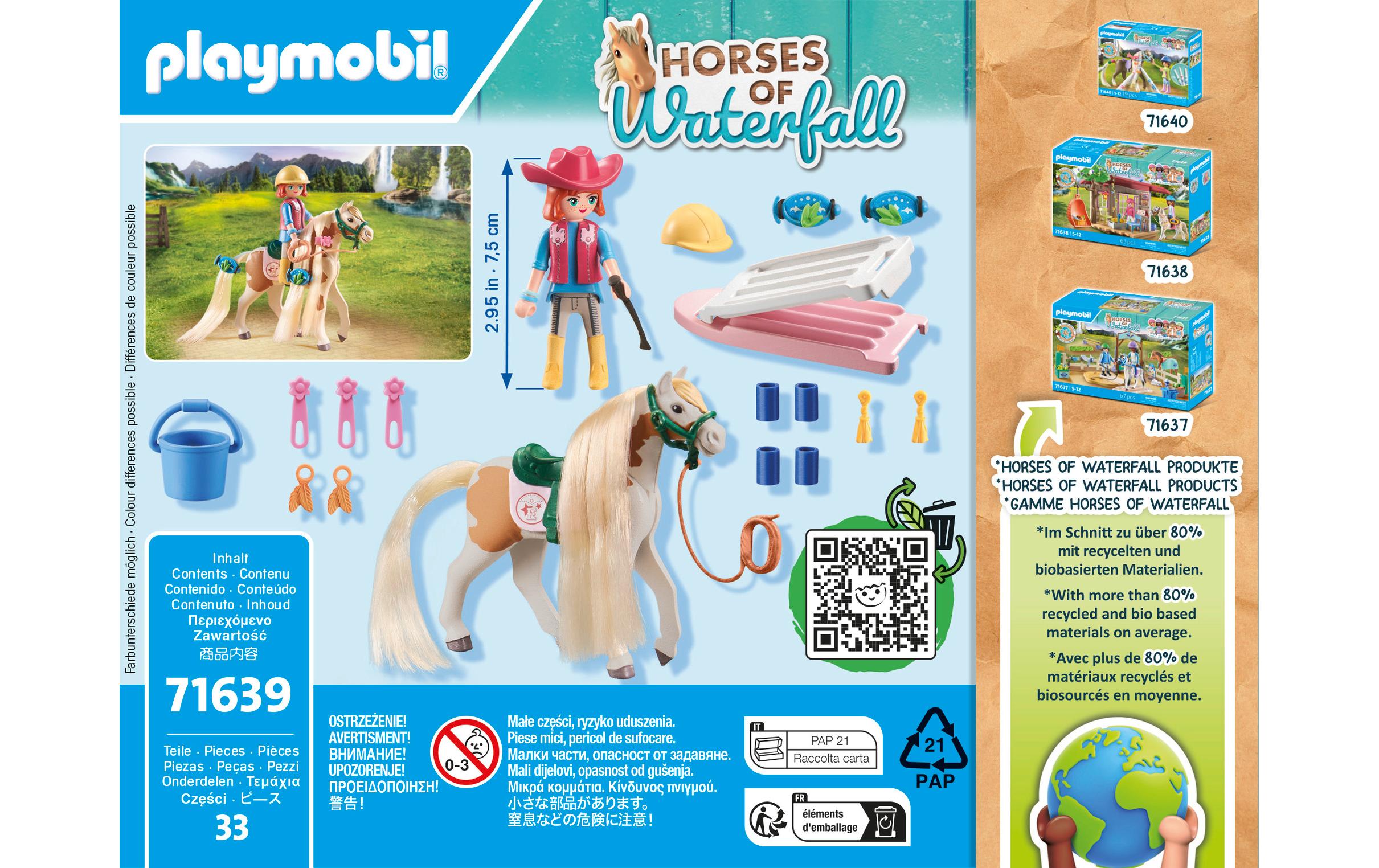 Horses of Waterfall Ellie & Pferd mit Kreppeisen 71639Pferde-Spielset