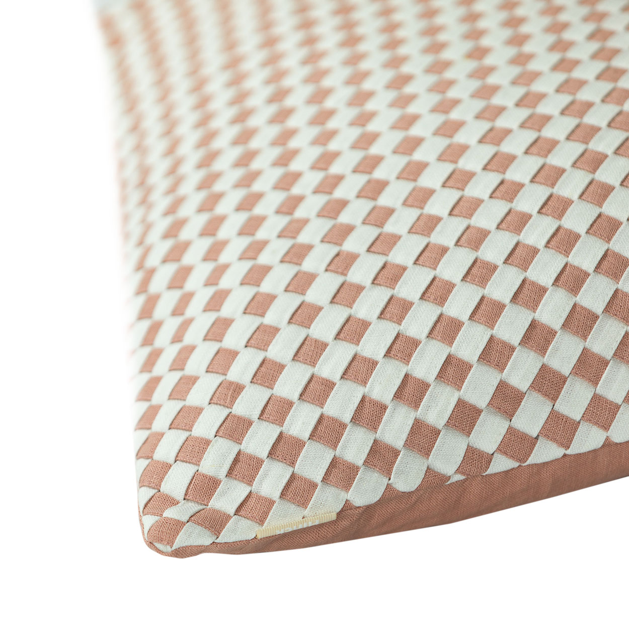 Kussen linnen Woven Duskypink/offwhite