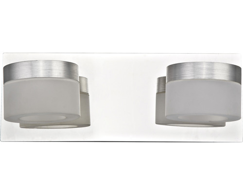 LED FLAIR wandlamp, 2-lichts, 2x630 lm, 3000 K, HxB 10x26 cm, Kynosura chroom