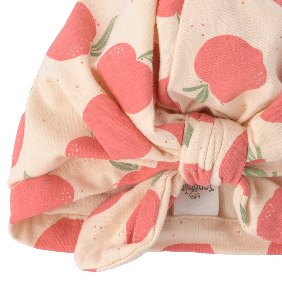 Topomini Baby Mütze mit Äpfeln allover creme
