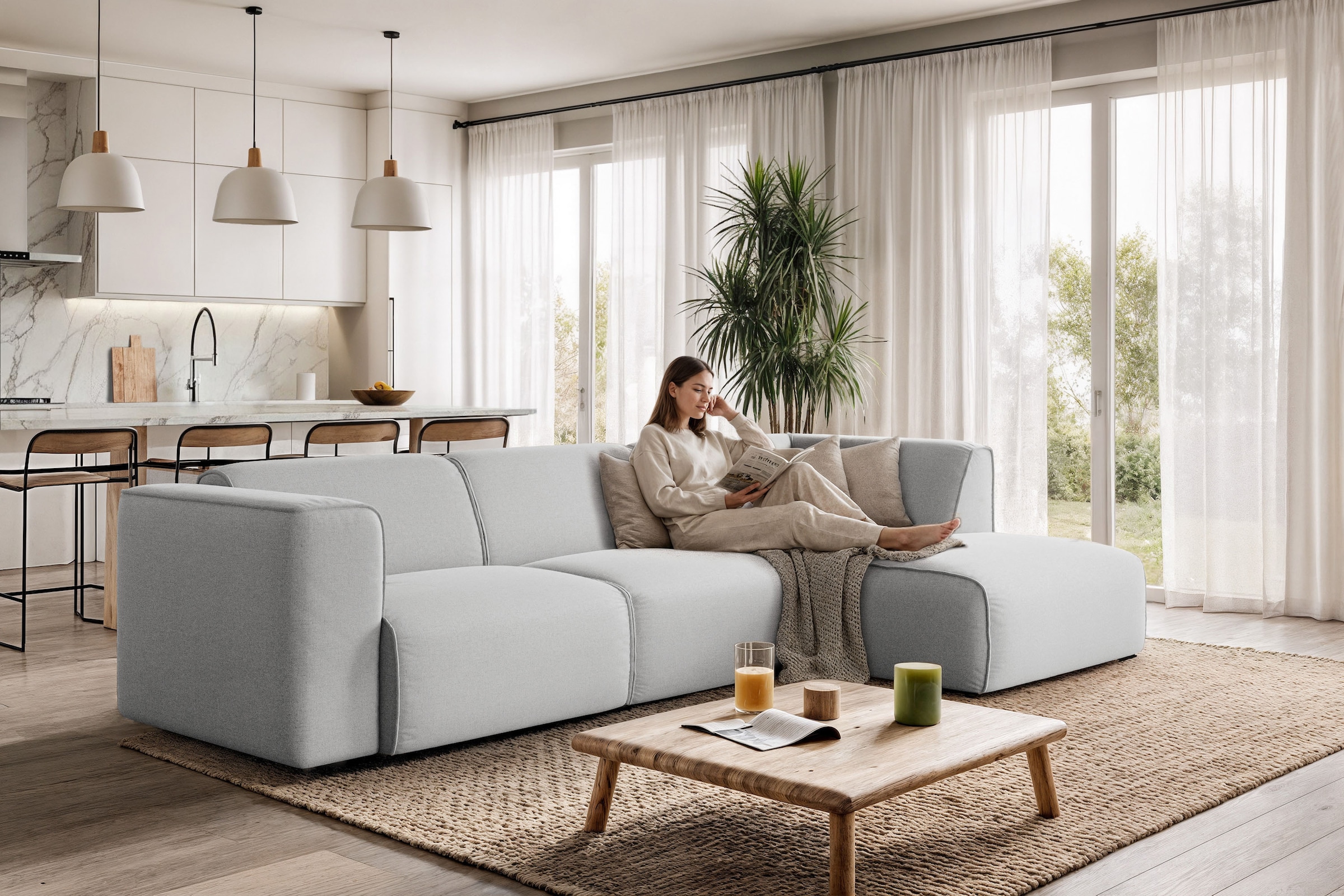 GOODproduct Ecksofa »Merid L-Form, jederzeit durch Module erweiterbar, B/T/H: 295/162/70 cm« als Modul oder separat verwendbar, für individuelle Zusammenstellung
