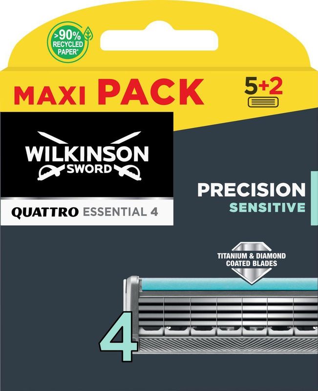 Wilkinson Sword Quattro Essential Sensitive - Navulmesjes - 7 stuks