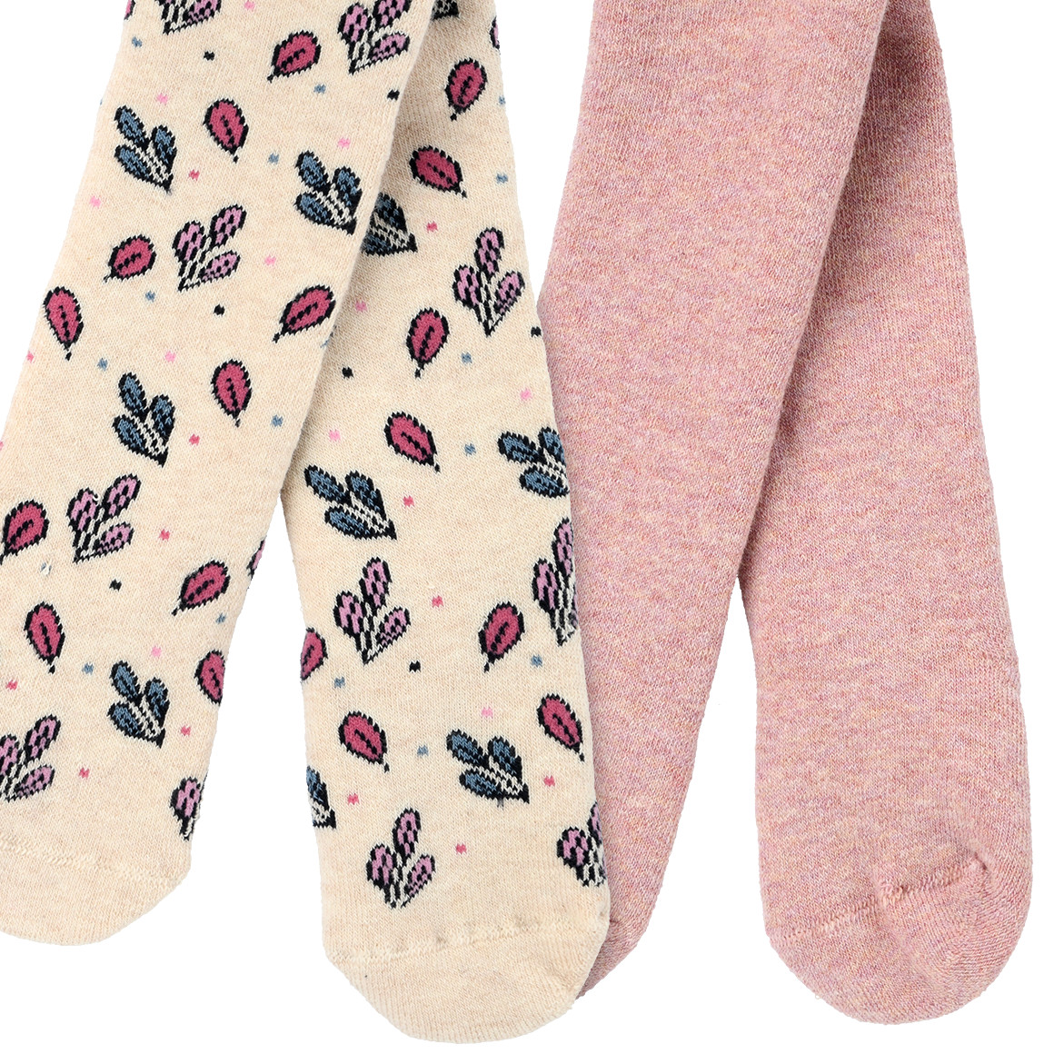 Topomini 2 Baby Frottee-Strumpfhosen im Set creme / rosa