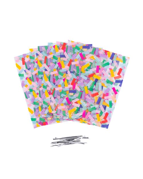 sachets anniversaire à rayures colorées - lot de 8