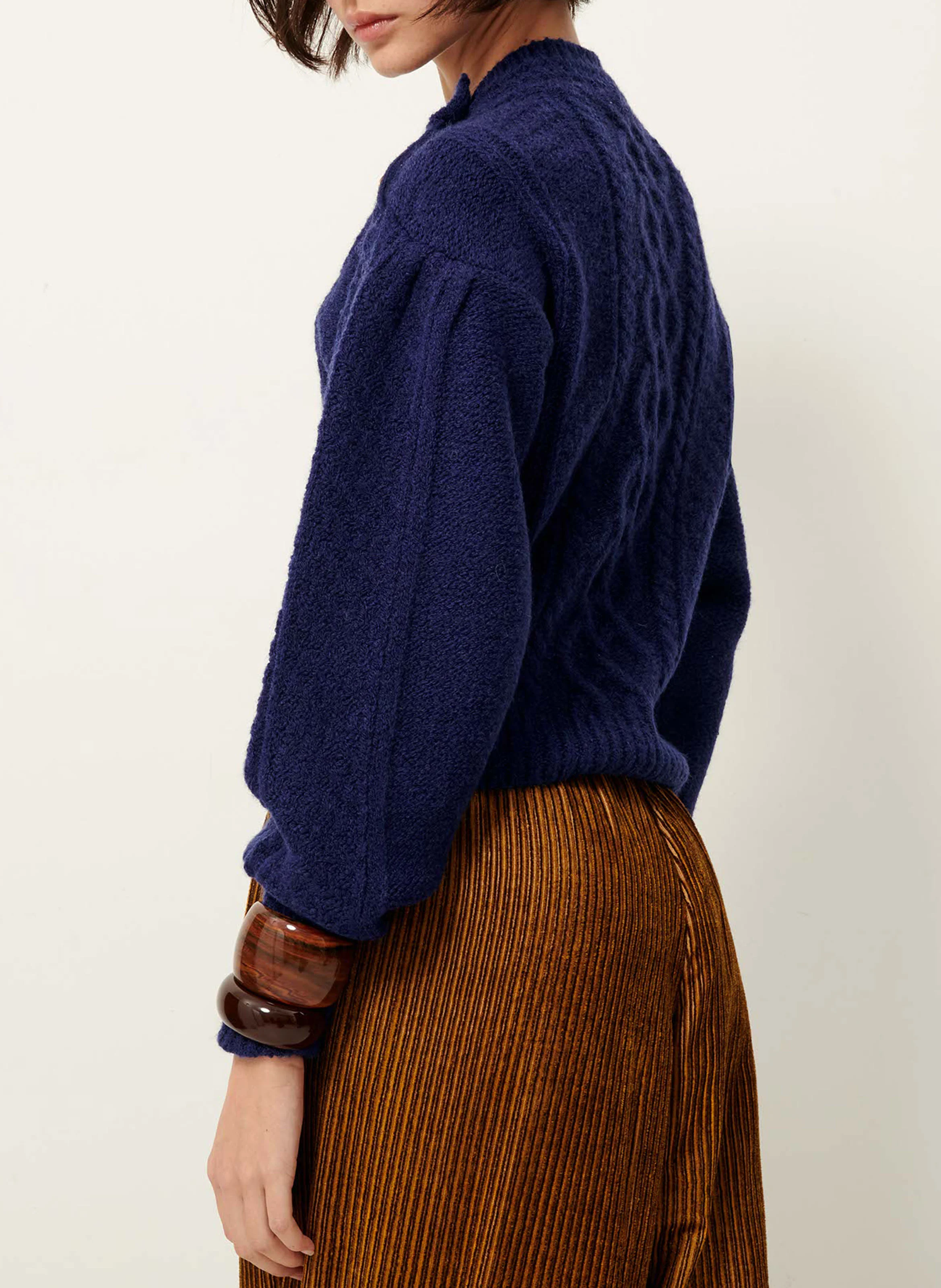 VASCO - Pull col rond en laine| Bleu