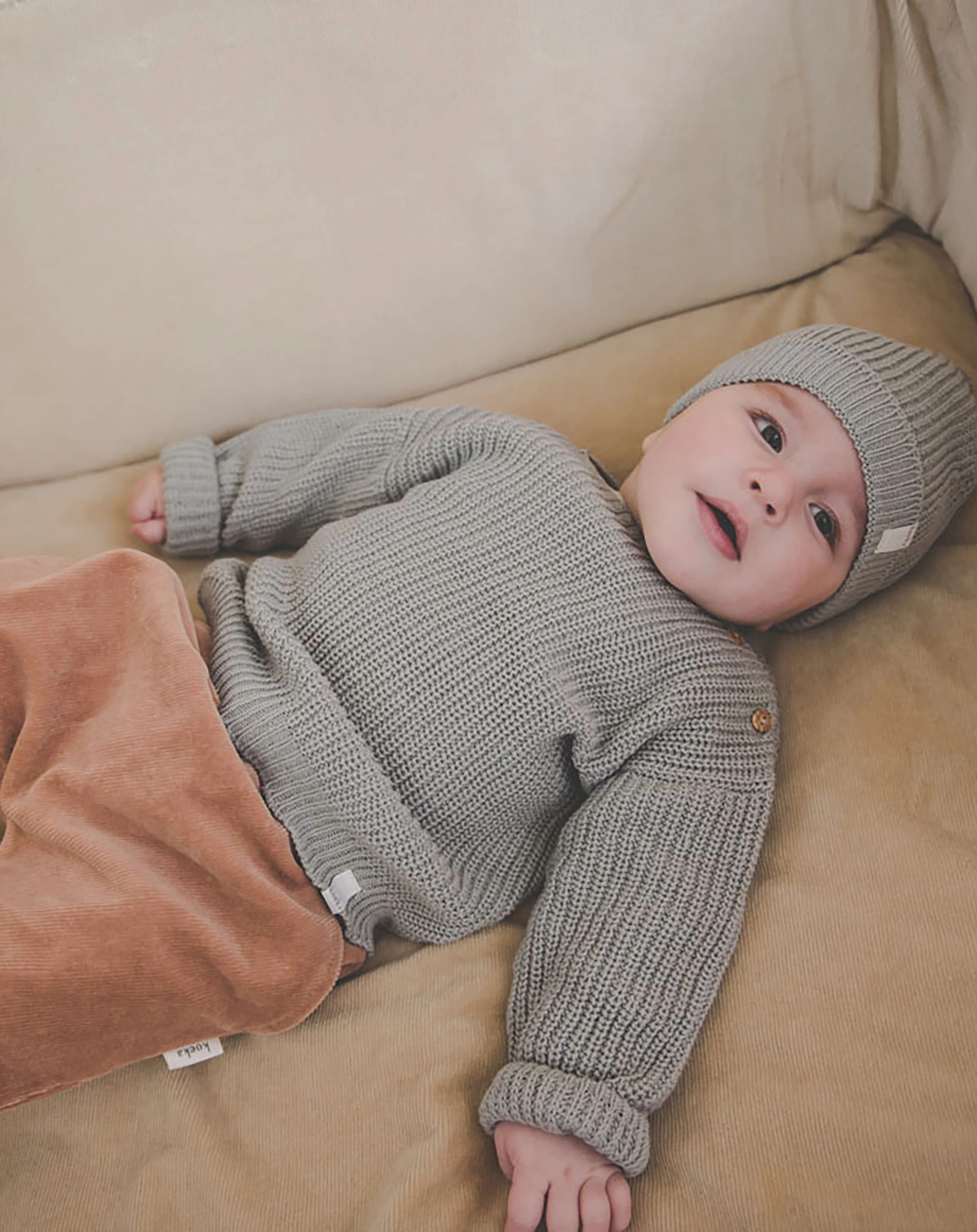 Baby-Strickpullover DINAN in grey wave