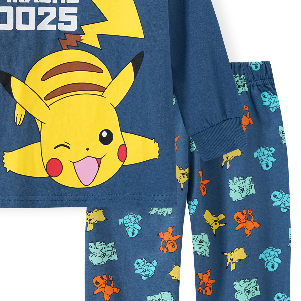 Topolino Pokémon Schlafanzug mit Lizenz-Motiven dunkelblau / gelb