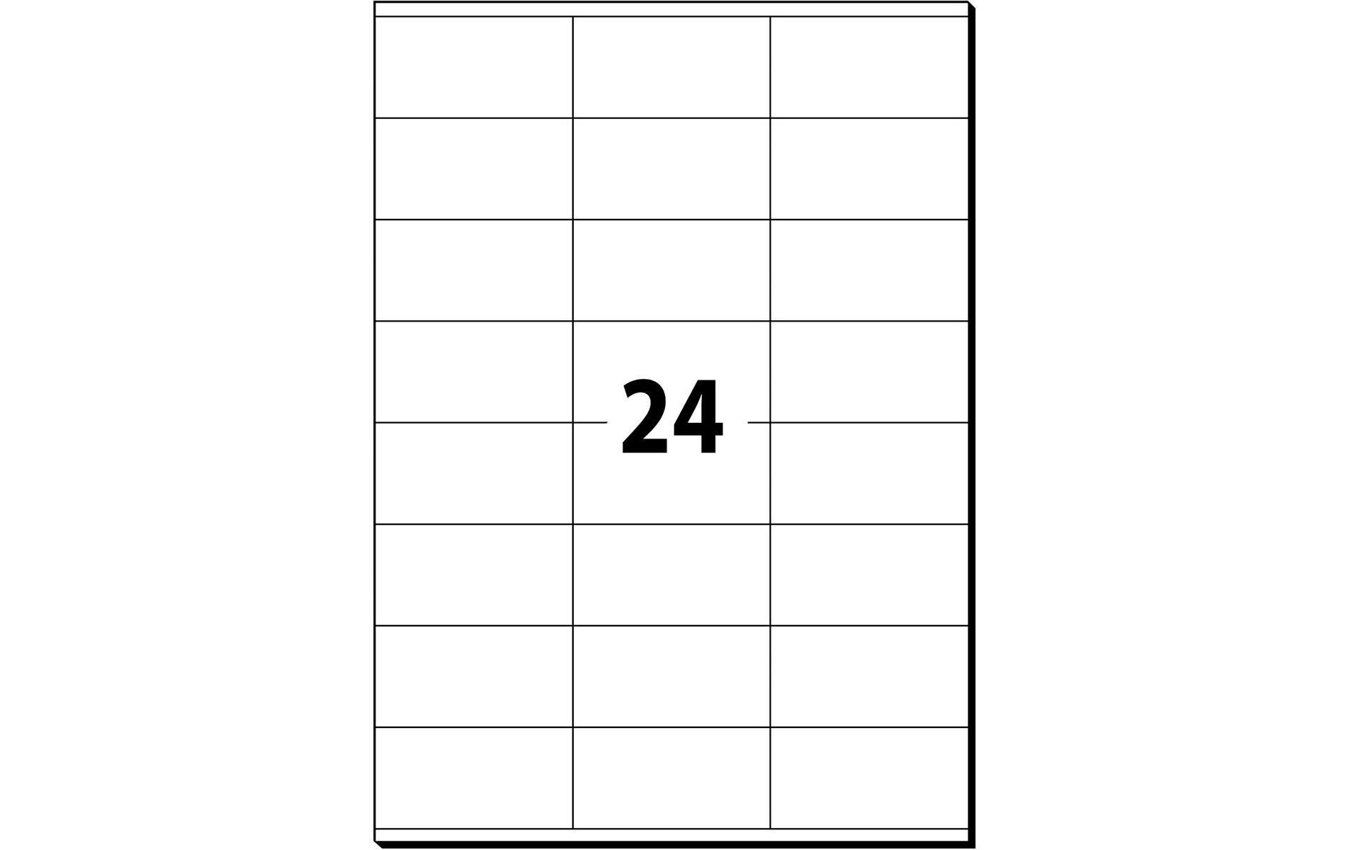 Universal-Etiketten 70 x 3.6 cm, 25 Blatt, WeissPersonalisierbare Etiketten ideal für Büro & Handel