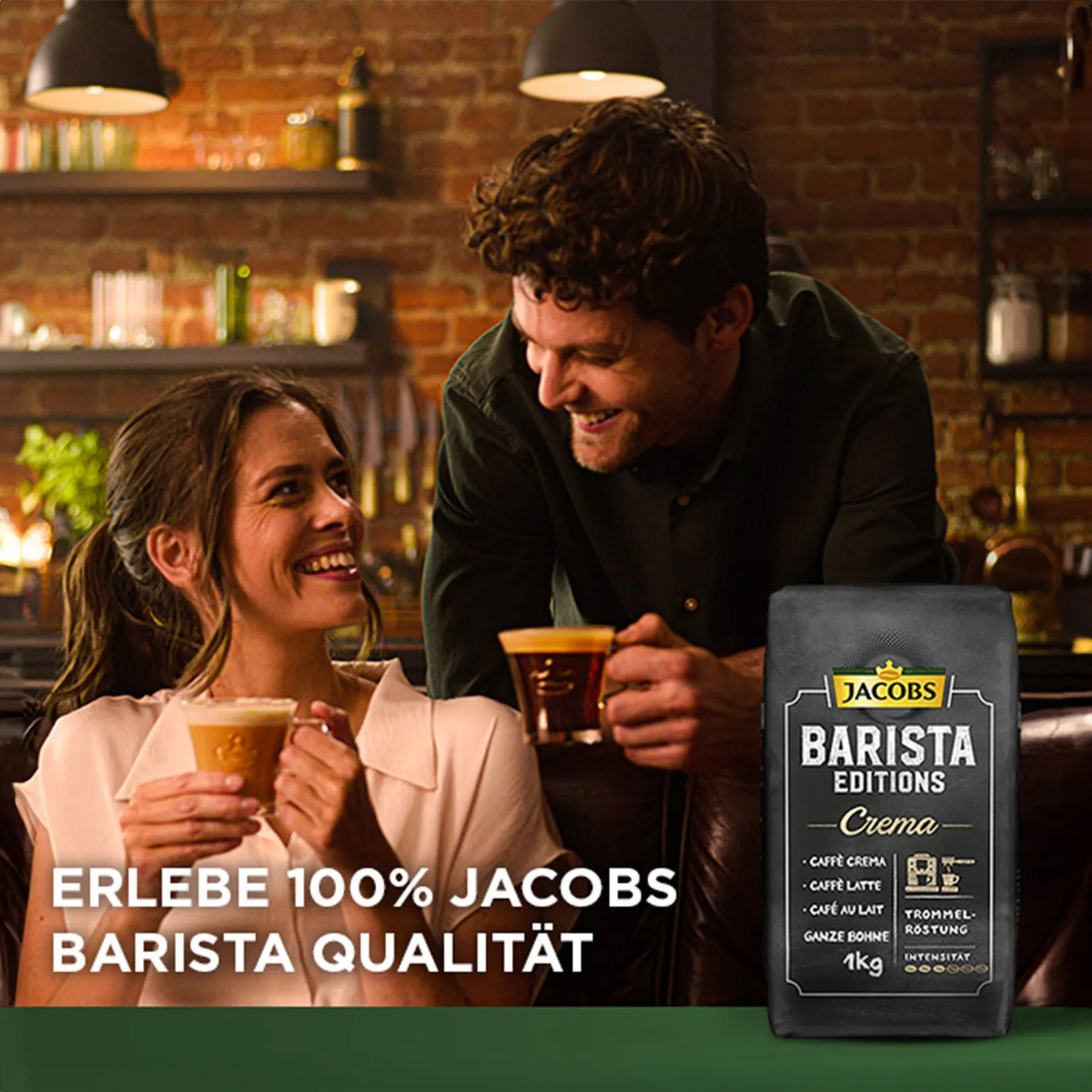 Jacobs Kaffeebohnen Barista Crema 1 kg, 4er Pack