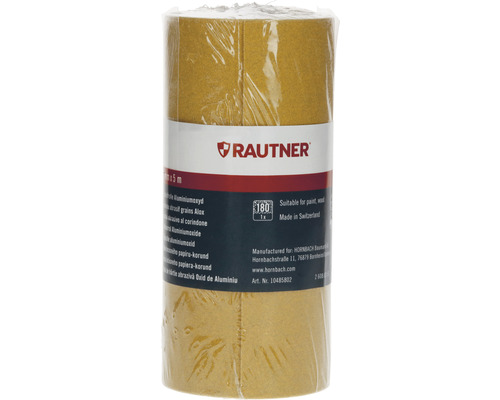 RAUTNER schuurrol voor handschuurmachines en excenterschuurmachines, korrel 180, ongeperforeerd, 1 stuk
