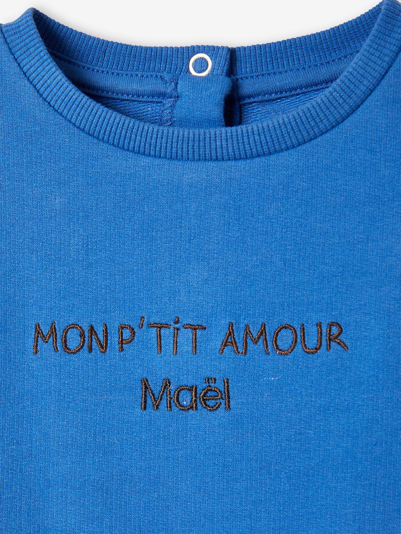 Moletom de lã personalizável, azul elétrico para bebê