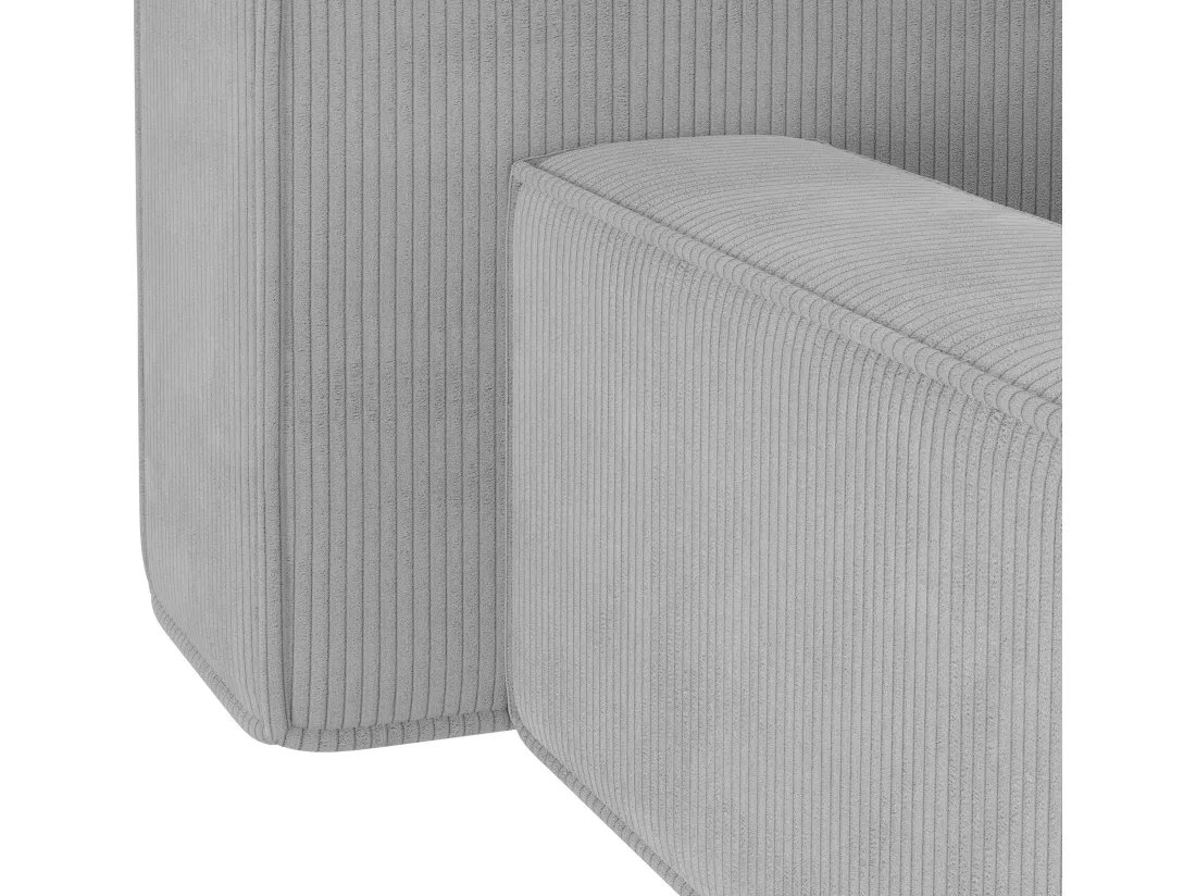 Lit coffre 180 x 200 cm - Velours côtelé - Gris clair + Matelas - TIMANO de Pascal Morabito