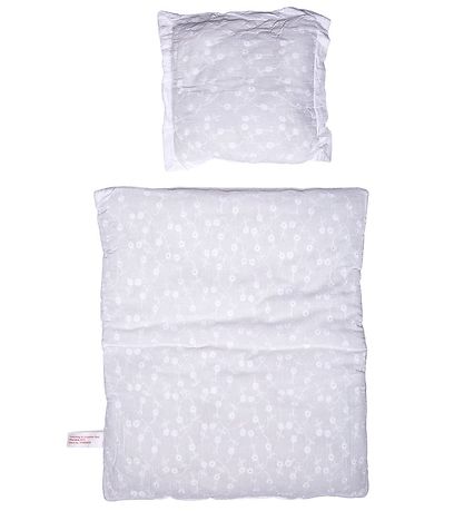 MaMaMeMo Dukkesenget?j - 50 cm - Hvid m. Blonder