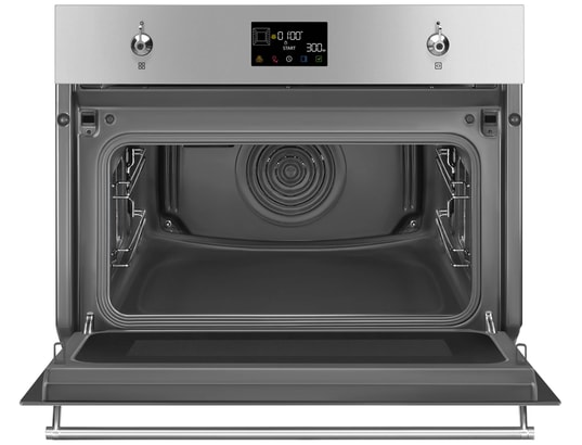 SMEG - Four combiné micro-ondes SO4301M1X, 40 litres, combiné compact, Niche 45 cm