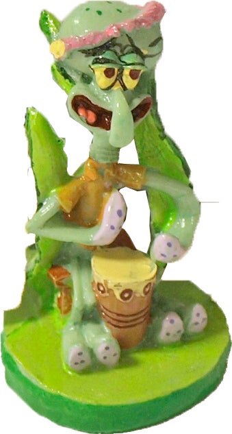Penn-Plax aquarium decoratie Spongebob Octo groen 7,5 x 3 x 10 cm