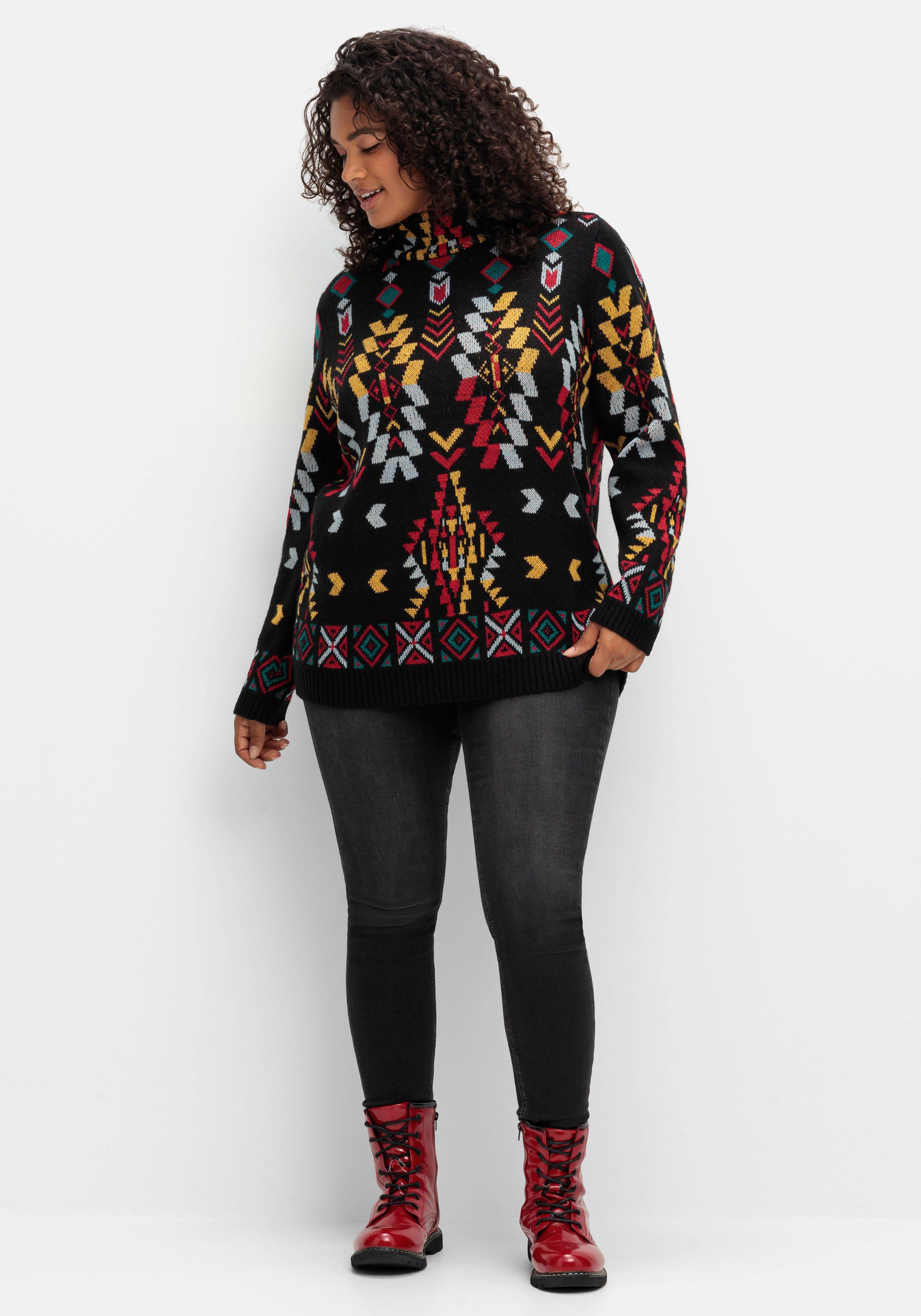 Pullover mit Jacquardmuster im Ethno-Stil