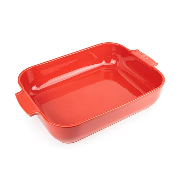 Plat four rectangulaire rouge céramique 40 cm Peugeot