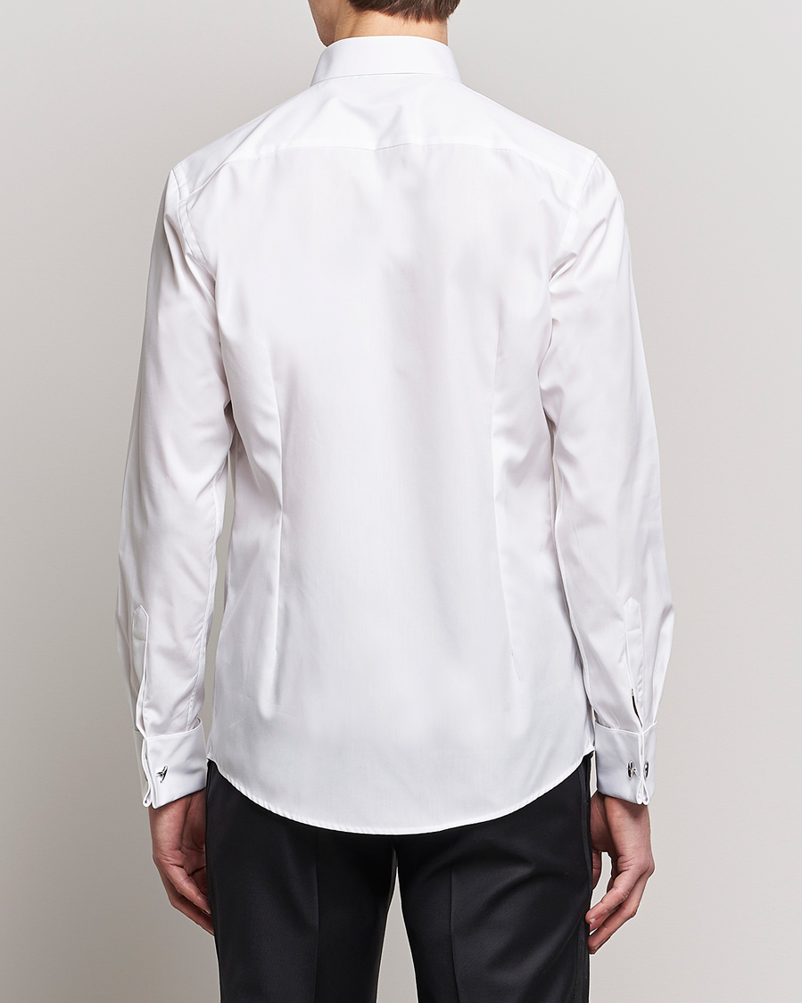 Eton Slim Fit Tuxedo Shirt Black Ribbon White