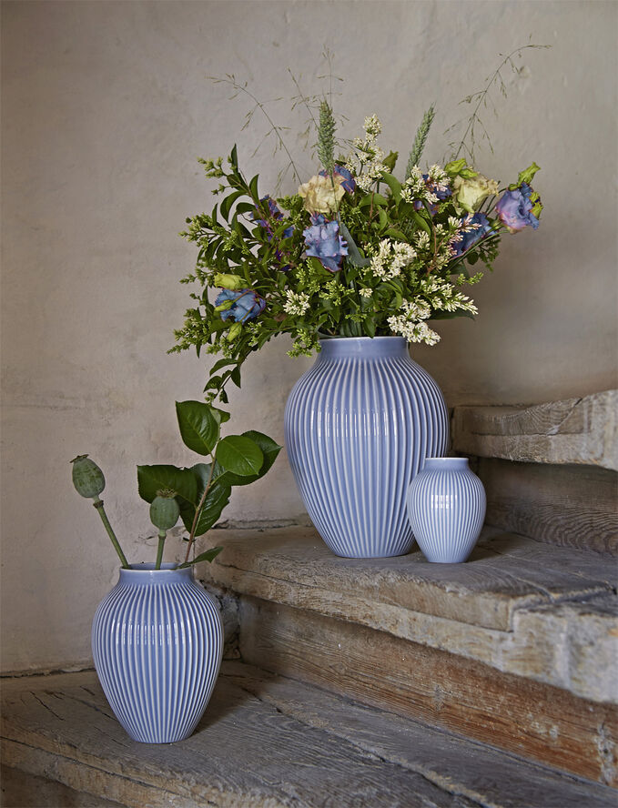 Knabstrup Keramik Knabstrup, vase, riller lavendelblå, 27 cm Ripple lavender