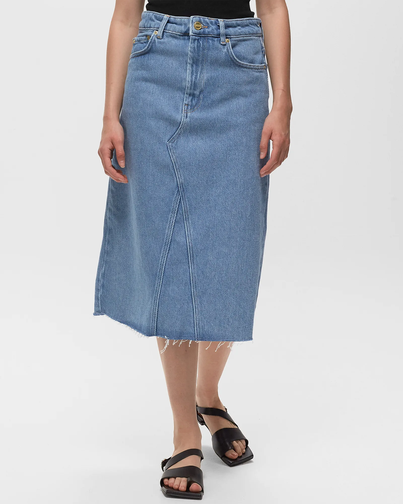 Ganni Heavy Denim Midi Skirt