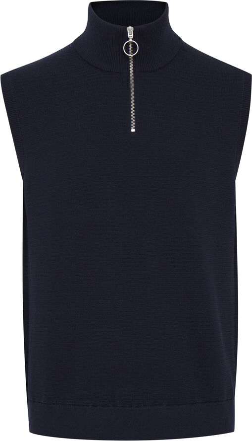 Casual Friday CFKLAES halfzip knit vest Navy blazer