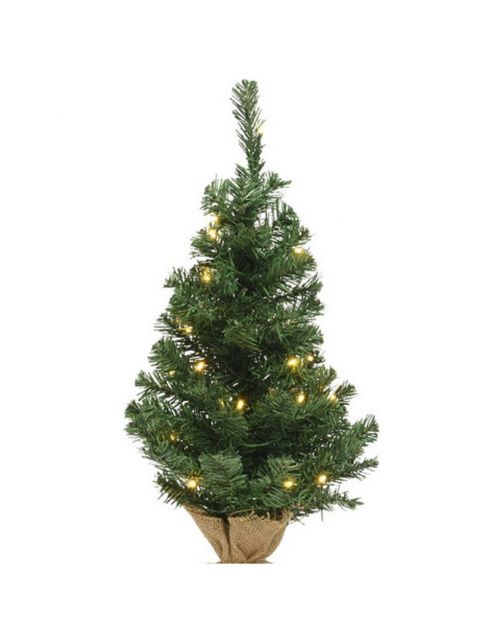 Everlands Kunstkerstboom Mini Imperial Prelit - Kerstboom - Ø35x60 cm Groen Warm Wit