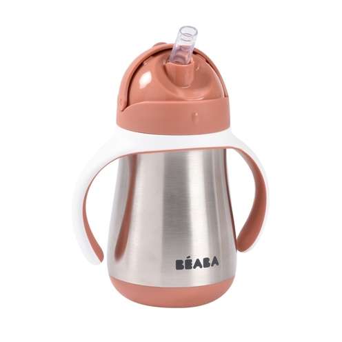 Tasse paille inox 250mL - Terracotta - BEABA