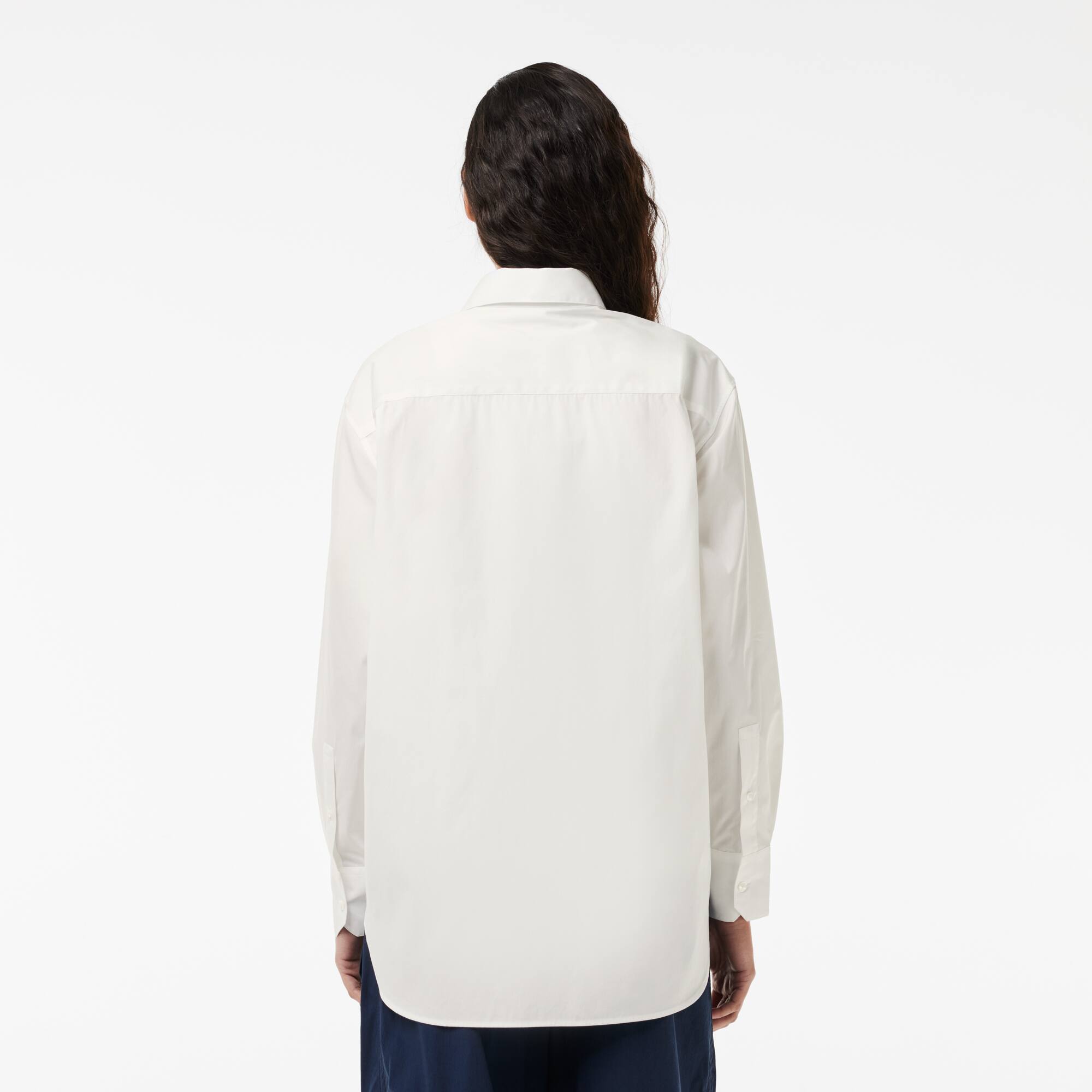 Chemise oversize fit en popeline de coton Chemises & Hauts - Blanc - Lacoste - Femme