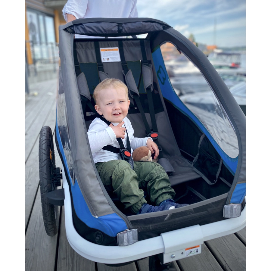 hamax Kinderfahrradanhänger Traveller inklusive Deichsel und Buggyrad GreenGrey