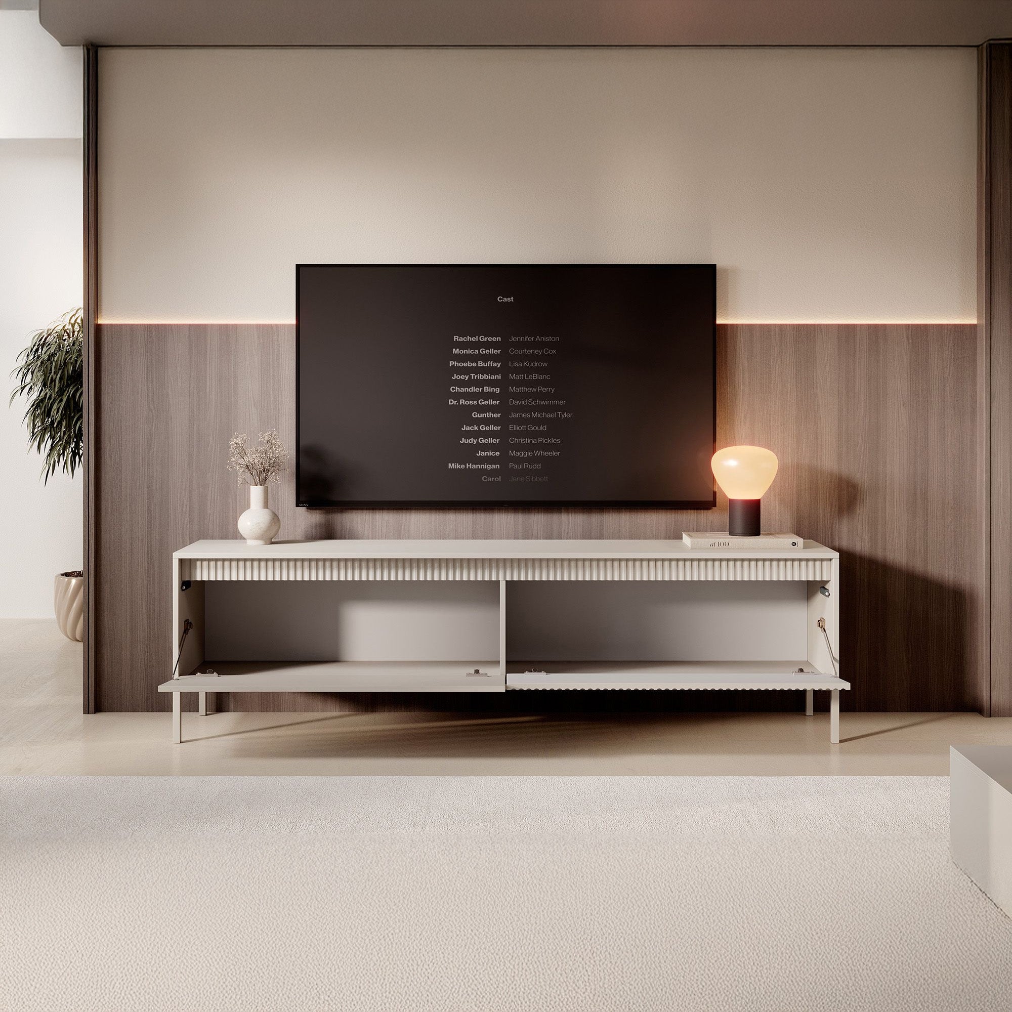Saran - TV-Meubel - Beige - 187x40x53 cm