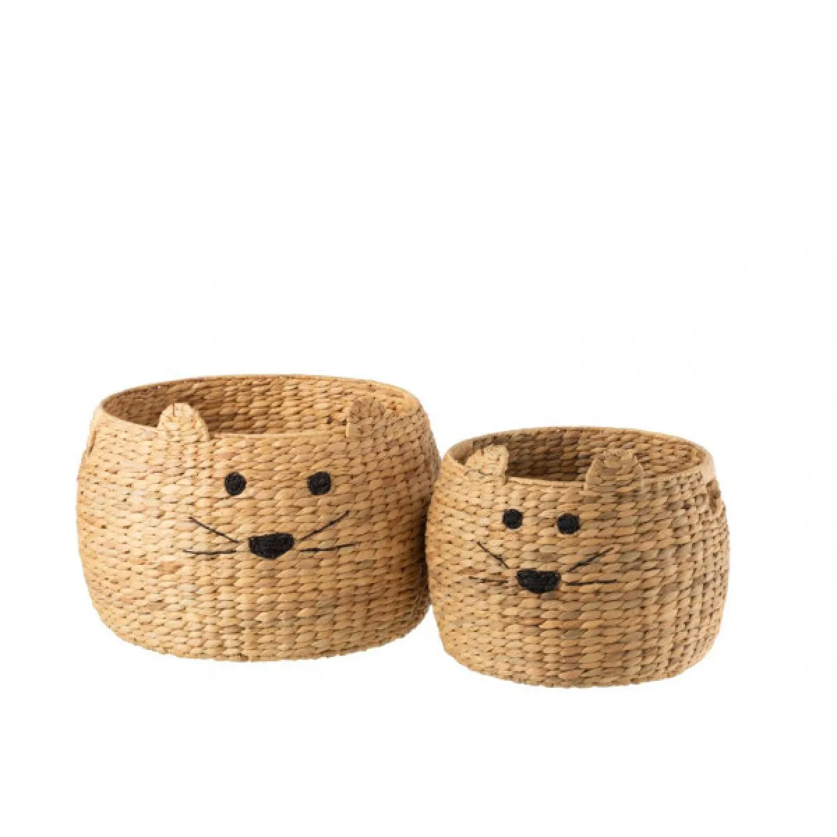 Dansmamaison Set De 2 Paniers Chat - Jacinthe D'Eau Naturel
