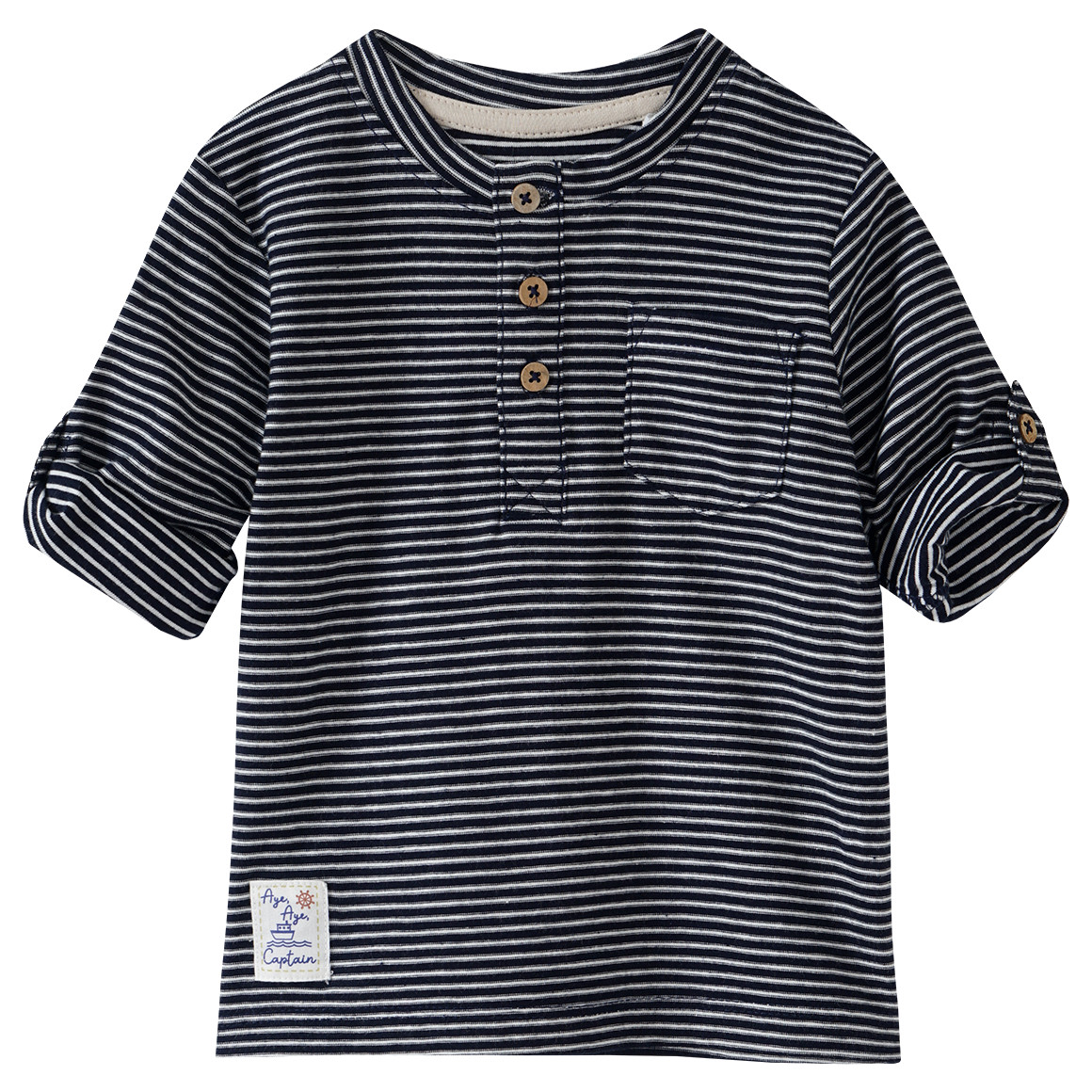Topomini Baby Langarmshirt mit Streifen dunkelblau / weiss