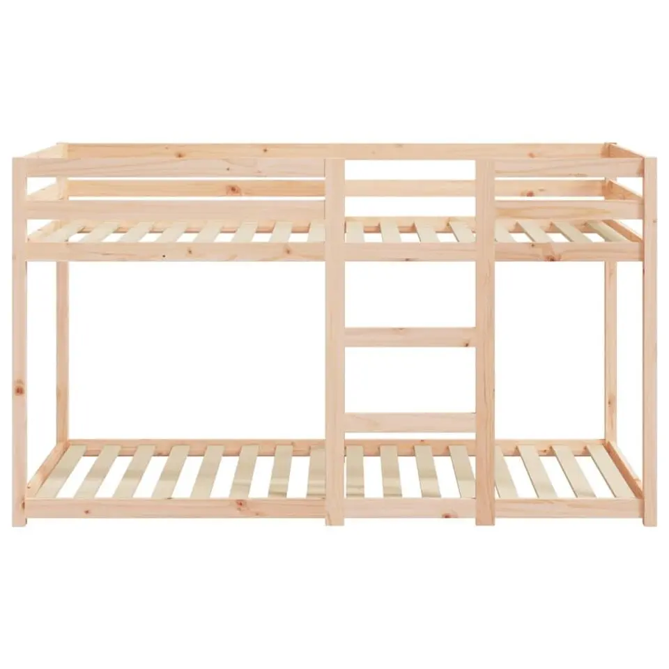 vidaXL - Stapelbed met zijladder - Naturel - Massief grenenhout - 75x190 cm