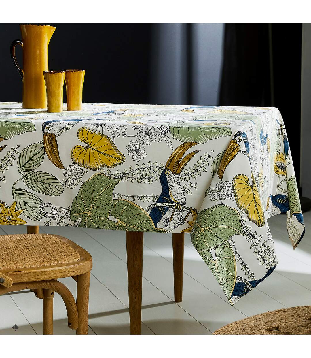 Nappe ronde 170 cm BRESIL vert coton +