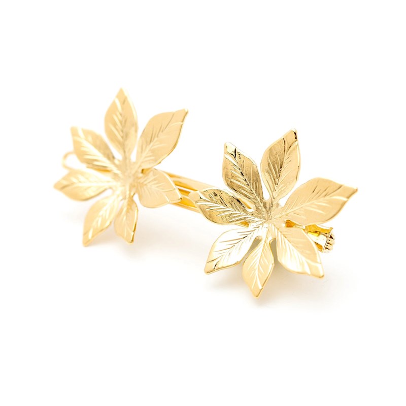 barrette fleurs doré à l'or fin - CHLORIS