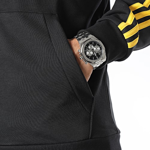 Sweat Zippé Capuche A Bandes Juventus HZ4966 Noir