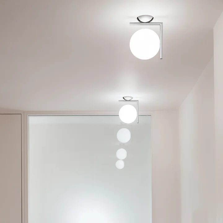 Flos - IC C/W2 BRO Wand- und Deckenleuchte, Chrom