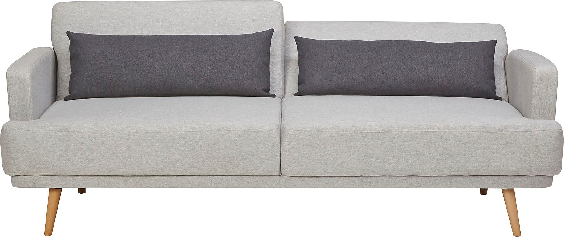 SalesFever Schlafsofa »Malmö - Komfortabler 2,5-Sitzer inklusive Zierkissen« mit Schlaffunktion, Breite 214 cm
