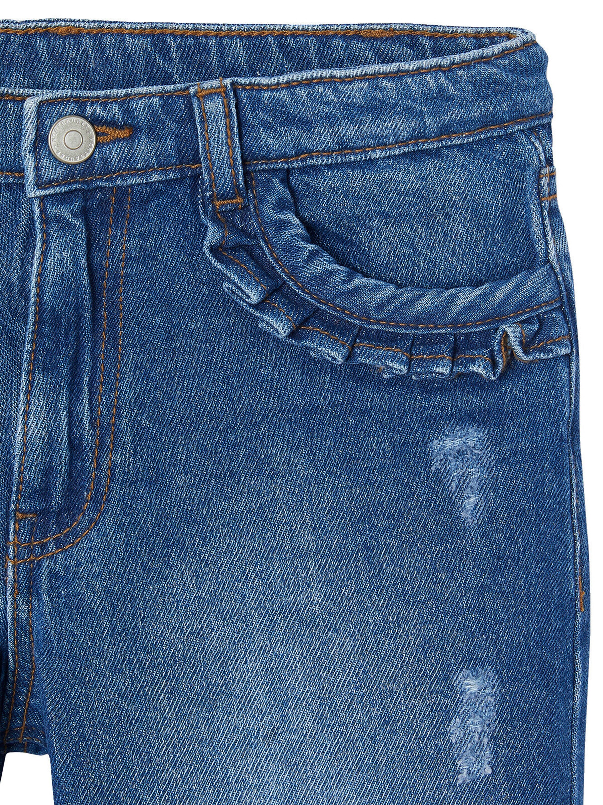 Vertbaudet Gerade Mädchen Jeans, Hüftweite COMFORT dunkel blau