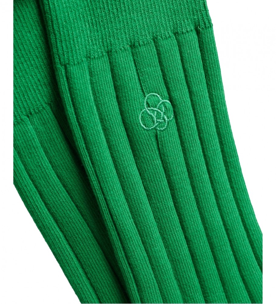 Meias caneladas de algodão orgânico verde da Superdry