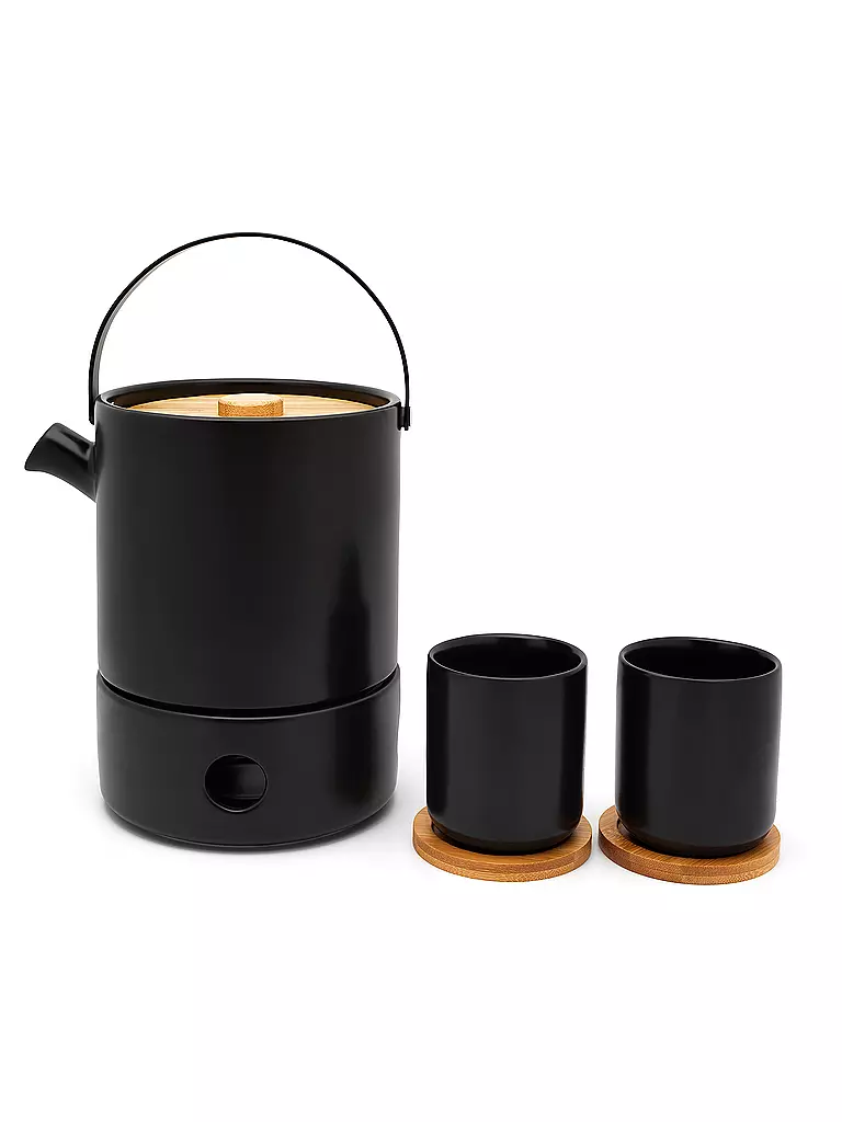 BREDEMEIJER Tee Set Umea 1,2l Schwarz/Bambus schwarz