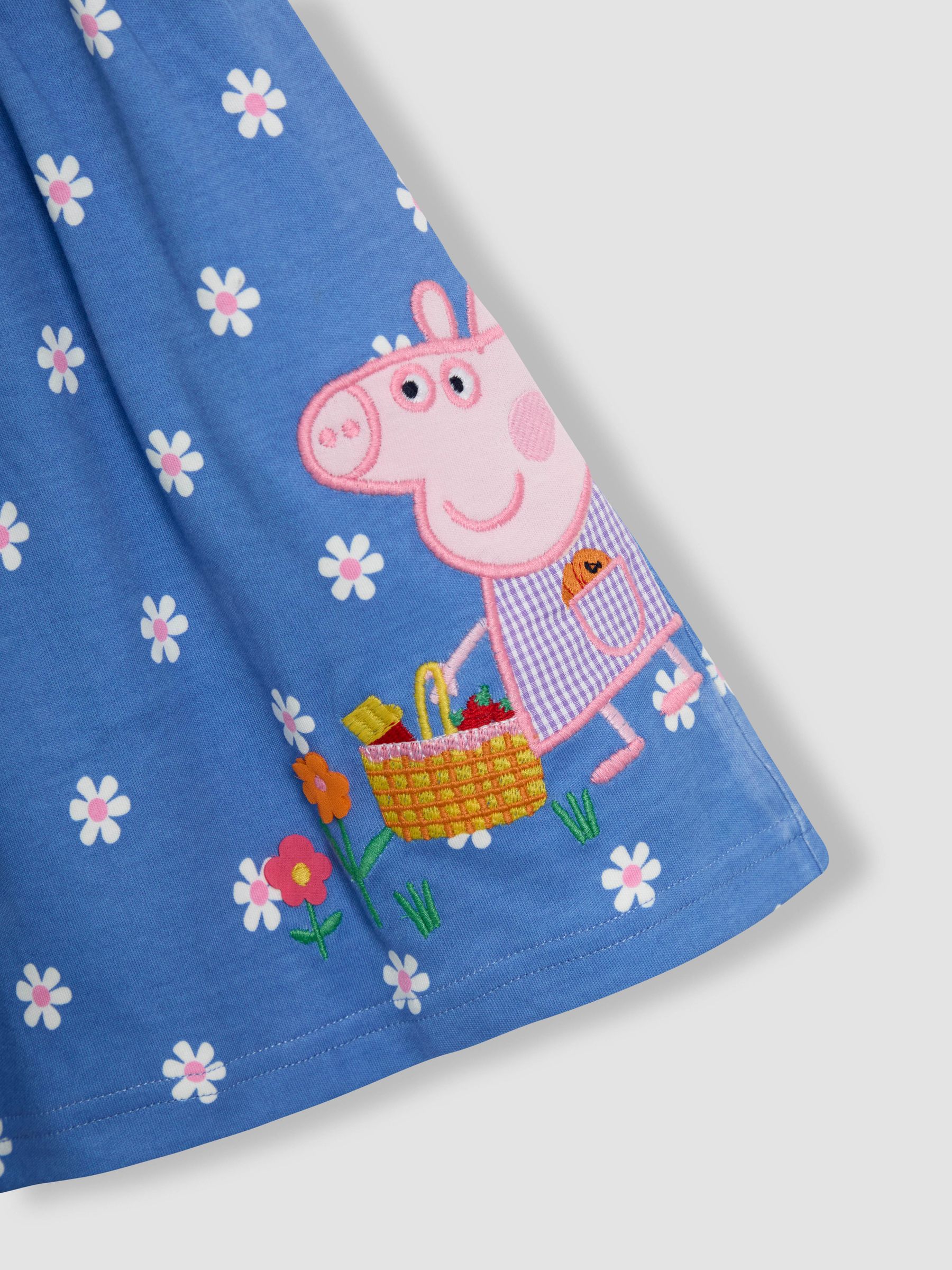 JoJo Maman Bébé Peppa Pig applicatie jurk met knopen aan de voorkant van 100% katoen